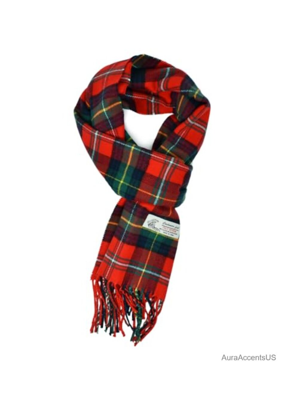 Cashmere Feel Winter Scarf Plaid Pattern Unisex 72"x12"